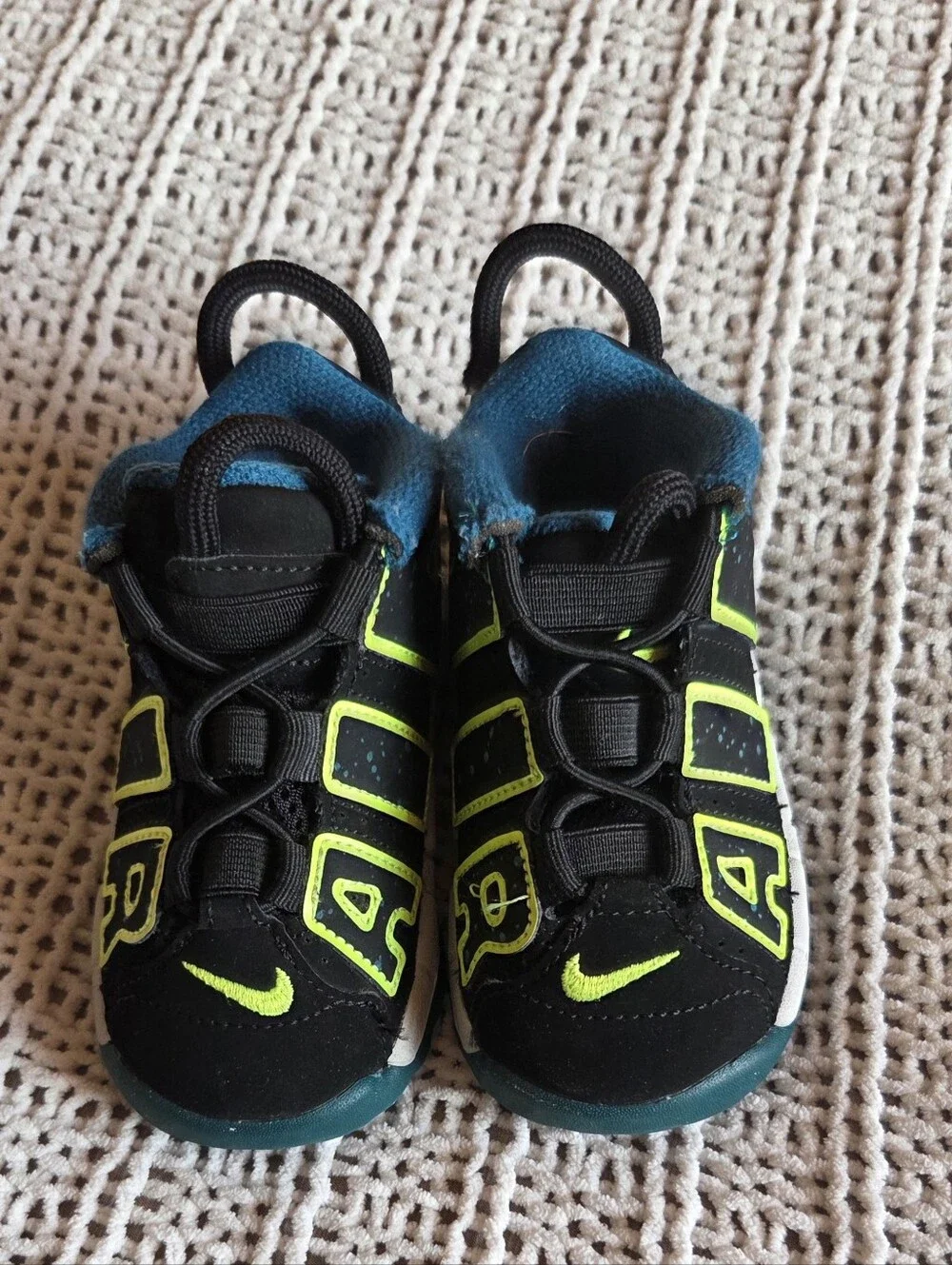Nike (TD) Nike Air More Uptempo 'Black Volt Geode Teal' BABY'S Size 6c